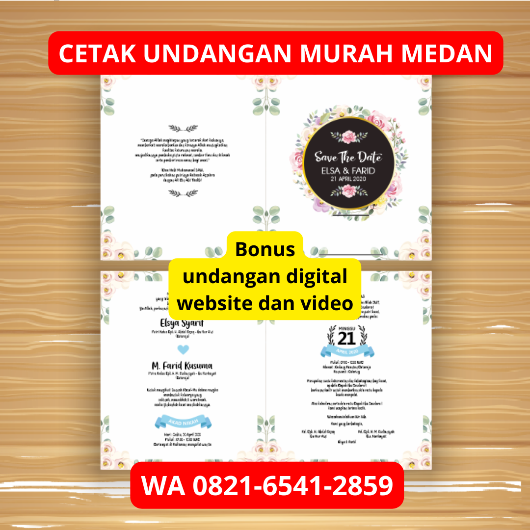 Hemat, WA 0821-6541-2859, Cetak Undangan Pernikahan Murah di Klumpang Medan, Percetakan Family
