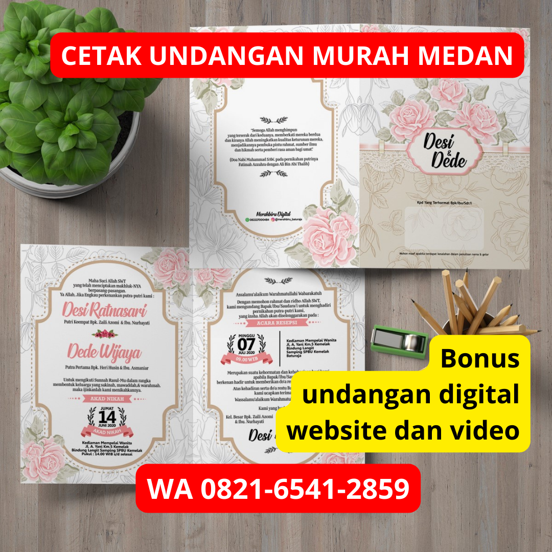 PROMO, WA 0821-6541-2859, Cetak Undangan Pernikahan Harga 1000 di Siderejo Hilir Medan Tembung, Cetak Undangan Pernikahan Medan