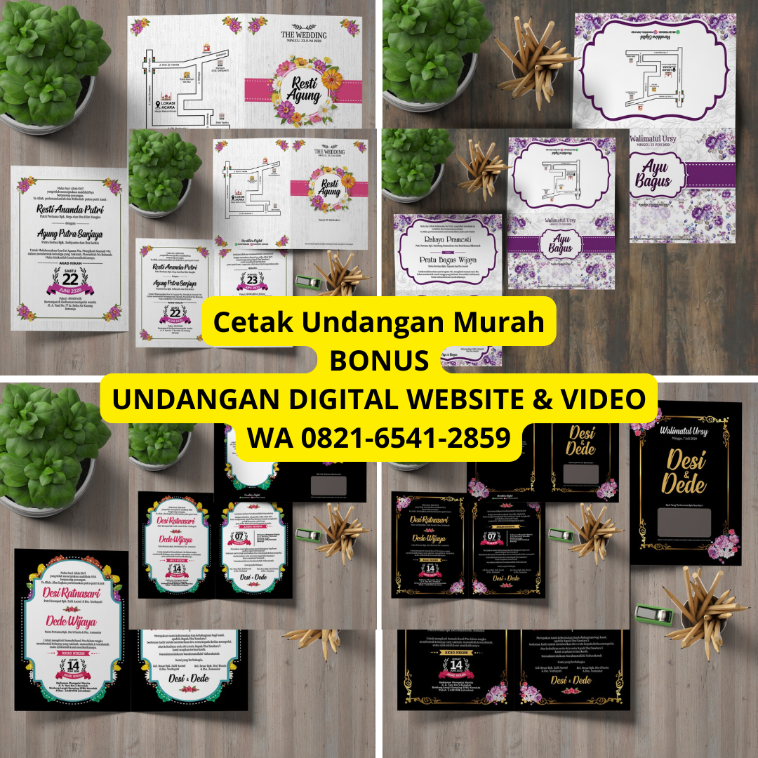 Cetak Undangan Pernikahan Murah Bonus Undangan Digital Website!!! WA 0821-6541-2859