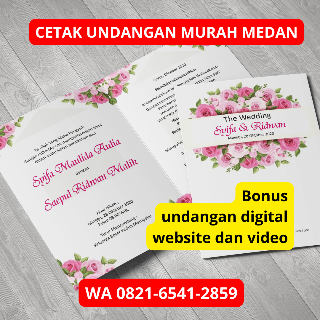 PROMO, WA 0821-6541-2859, Cetak Undangan Pernikahan Murah di Medan Tembung, Percetakan Family