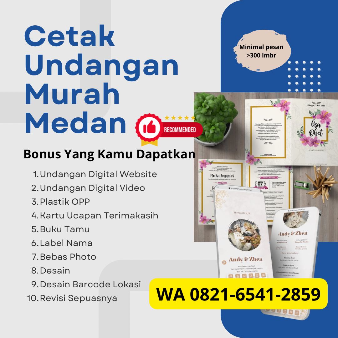 Sedang Promo, WA 0821-6541-2859, Cetak Undangan Pernikahan Murah di Medan Area, Percetakan Family