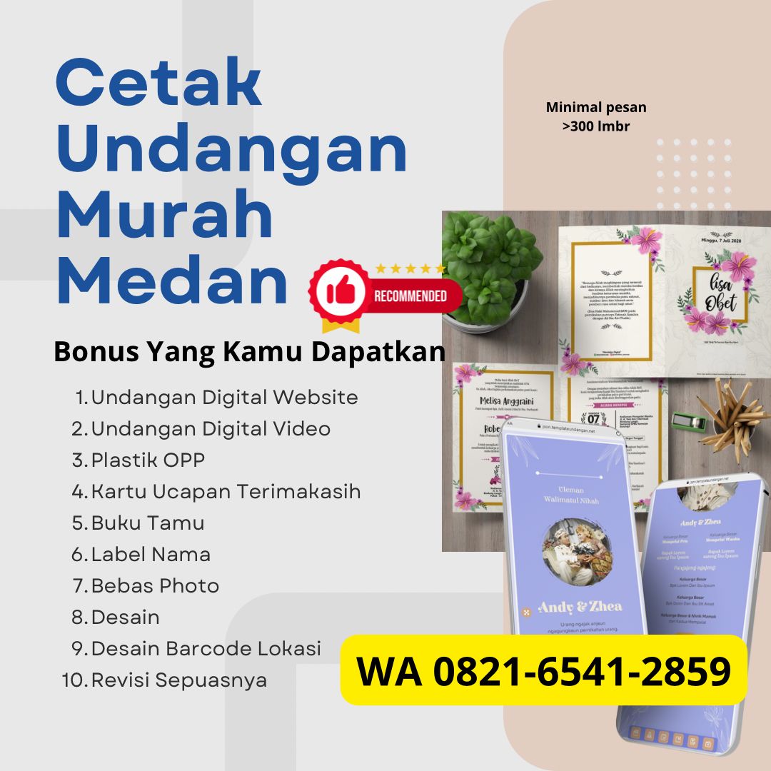 Murah, WA 0821-6541-2859, Cetak Undangan Pernikahan Murah di Medan Selayang, Percetakan Family