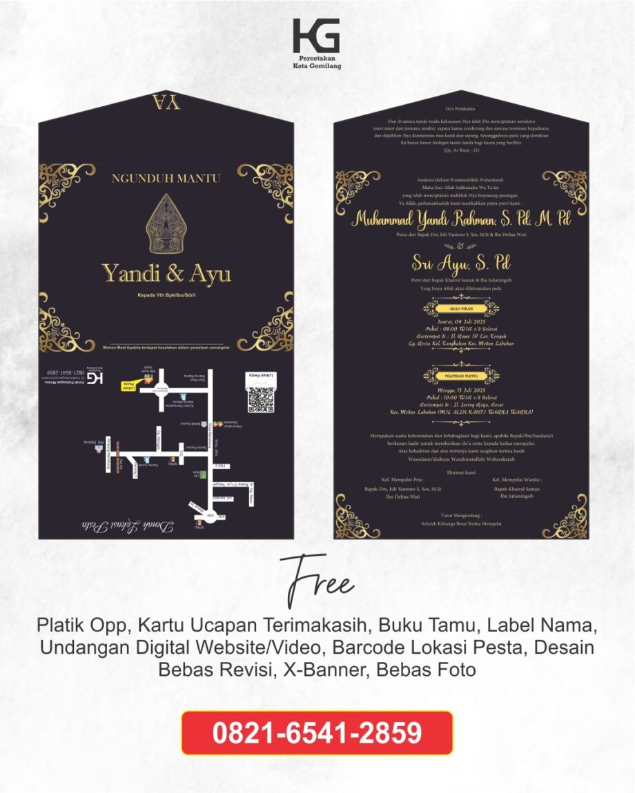 cetak undangan pernikahan di medan, undangan kekinian, undangan pernikahan murah (2)
